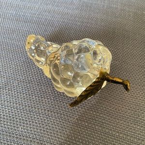 Vintage glass, and Brass grape cluster paperweight